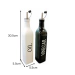 VAMA 2 in 1 Glass Oil & Vinegar Dispenser - 500ml | White + Black — view 2