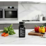 VAMA 2 in 1 Glass Salt & Pepper Set with Stand - White + Black — view 5