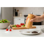 Wooden Salt & Pepper Set - Walnut Brown — view 4