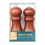 Wooden Salt & Pepper Set - Walnut Brown — view 8