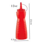 Plastic Curved Sauce Bottle with Top Cap 350ml — view 2