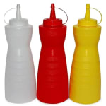 Plastic Curved Sauce Bottle with Top Cap 350ml — view 8