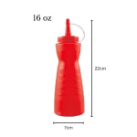 Plastic Curved Sauce Bottle with Top Cap 475ml — view 2