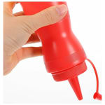Plastic Curved Sauce Bottle with Top Cap 475ml — view 6