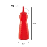 Plastic Curved Sauce Bottle with Top Cap 700ml — view 2