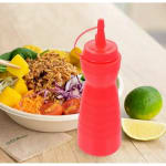 Plastic Curved Sauce Bottle with Top Cap 700ml — view 3