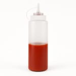 Plastic Straight Sauce Bottle White — view 6