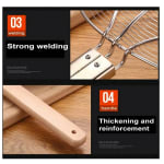 Wooden Flat Handle Heavy SS Noodle Strainer — view 5