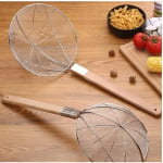 Wooden Flat Handle Heavy SS Noodle Strainer — view 8
