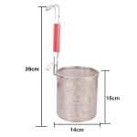 Wooden Handle SS Cylindrical Pasta Boiler/Strainer — view 2