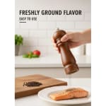 Wooden Pepper Mill - Walnut Brown — view 3