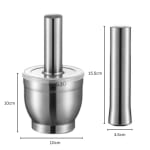 SS Ingredient Masher / Powder Maker Set with Transparent Plastic Lid — view 2