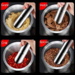 SS Ingredient Masher / Powder Maker Set with Transparent Plastic Lid — view 3