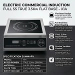 Full SS Commercial Induction - WLX1A | 3500W | Square | Flat Base | Switch + Knob Model — view 4