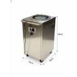 Electric Square Shaped SS Plate Warmer with Temp Controller & Wheel Lock Function - Single (Capacity: 50 plates/batch | Max Plate Size: 27.5cm Diameter) — view 2