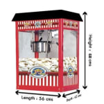 Electric Popcorn Machine with Cart Trolley & Toughened Glass - MS Red Body with Black Top — view 3
