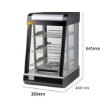 Electric Black Warming Display Showcase with Toughend Glass - 3 Layer Slanting Model - Small — view 2