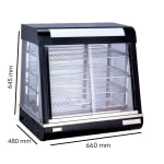 Electric Black Warming Display Showcase with Toughened Glass - 3 Layer Slanting Model - Big — view 2