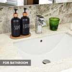 VAMA 2 in 1 Glass Soap & Lotion Dispenser with Bamboo Stand - 500ml/pc — view 4