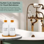 VAMA 2 in 1 Glass Soap & Lotion Dispenser with Bamboo Stand - 500ml/pc — view 6