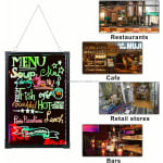 LED Writing Board - MS Black Frame | Hanging + Wall Mountable Model | Marker Set | Cleaning Cloth | Display Area: 50x70cm — view 3