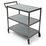 Ultra Heavy 3 Layers Rectangle Service Trolley with MS Handle - Black + Grey — view 5