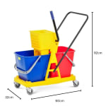MS Handle Double Bucket Mop Wringer Trolley - 17L + 17L | Virgin Plastic Body — view 2