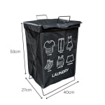 Foldable Laundry Basket with Top Cover — view 2