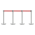 Silver Queue Manager with Red Tape - (Loose: 2 Poles With Red Tape ; 1 Carton: 20 Poles with Red Tape) | Single pc Box Packing for Poles — view 8