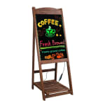 LED Writing Display Board - Wooden Brown Old Standing Model | Marker Set | Cleaning Cloth | Button Controller | Display Area: 40x60cm (1 Carton: 2 Pc) — view 1