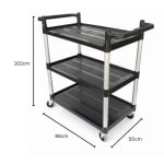 ABS Plastic Black 3 Layer Service Trolley — view 2