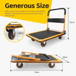 Premium Metal Foldable Yellow Cart Trolley — view 2