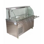Premium Electric COLD Bain Marie Ready Counters with LED Light - Acrylic Sliding Door | Cold Inner Cabinets with Inbuilt Compressor & Exhauster | 4 Wheels (2 With & 2 Without Brakes) | Wooden Packing for Glass | (GN Pans of 1/1 150mm) — view 5