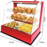 Electric Red Warming Display Showcase with Toughened Glass - 2 Layer Curved Model - Big — view 2