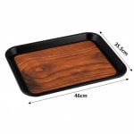 Anti Skid Tray - Heavy | Rectangle | Wooden Finish with Side Ears — view 2