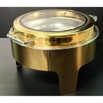 Chafing Dish Round 6L with Gel Based Heating + Transparent Lid + Hydraulic Soft Close (1 GN Pan of 65mm) — view 6