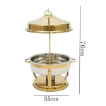 Chafing Dish Round Golden with Gel Based Heating - Hanging Model (1 GN Pan of 65mm) — view 2