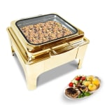 Chafing Dish Square 6L with Gel Based Heating + Transparent Lid + Hydraulic Soft Close (1 GN Pan of 2/3 65mm) — view 3
