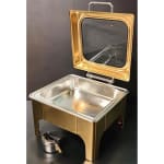 Chafing Dish Square 6L with Gel Based Heating + Transparent Lid + Hydraulic Soft Close (1 GN Pan of 2/3 65mm) — view 6