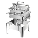 Chafing Dish Square 6L with Gel Based Heating + Transparent Lid + Hydraulic Soft Close (1 GN Pan of 2/3 65mm) — view 4