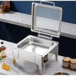 Chafing Dish Square 6L with Gel Based Heating + Transparent Lid + Hydraulic Soft Close (1 GN Pan of 2/3 65mm) — view 6