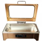Digital Chafing Dish Rectangle 9L with Inbuilt Heater + Transparent Lid + Hydraulic Soft Close (1 GN Pans of 1/1 65mm) — view 1