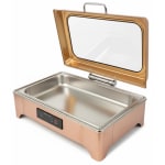 Digital Chafing Dish Rectangle 9L with Inbuilt Heater + Transparent Lid + Hydraulic Soft Close (1 GN Pans of 1/1 65mm) — view 4