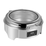 Digital Chafing Dish Round 6L with Inbuilt Heater + Transparent Lid + Hydraulic Soft Close (1 GN Pan of 65mm) — view 1