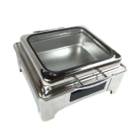 Digital Chafing Dish Square 6L with Inbuilt Heater + Transparent Lid + Hydraulic Soft Close (1 GN Pan of 2/3 65mm) — view 1