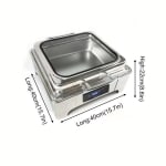 Digital Chafing Dish Square 6L with Inbuilt Heater + Transparent Lid + Hydraulic Soft Close (1 GN Pan of 2/3 65mm) — view 2