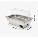 Electric Chafing Dish - Rectangle with PC Roll Top Lid — view 2
