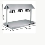 Electric Food Lamp Warmer - Triple Head | Top + Bottom Heating — view 2