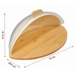 VAMA Wooden Oval Shaped Bread Box with Transparent Front Cover — view 2