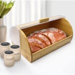 VAMA Wooden Rectangle Bread Box with Transparent Front Cover - New Model — view 3